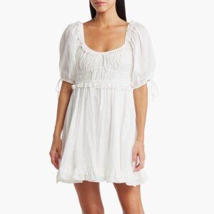 En Saison Danielle Ruffled Babydoll Dress in White